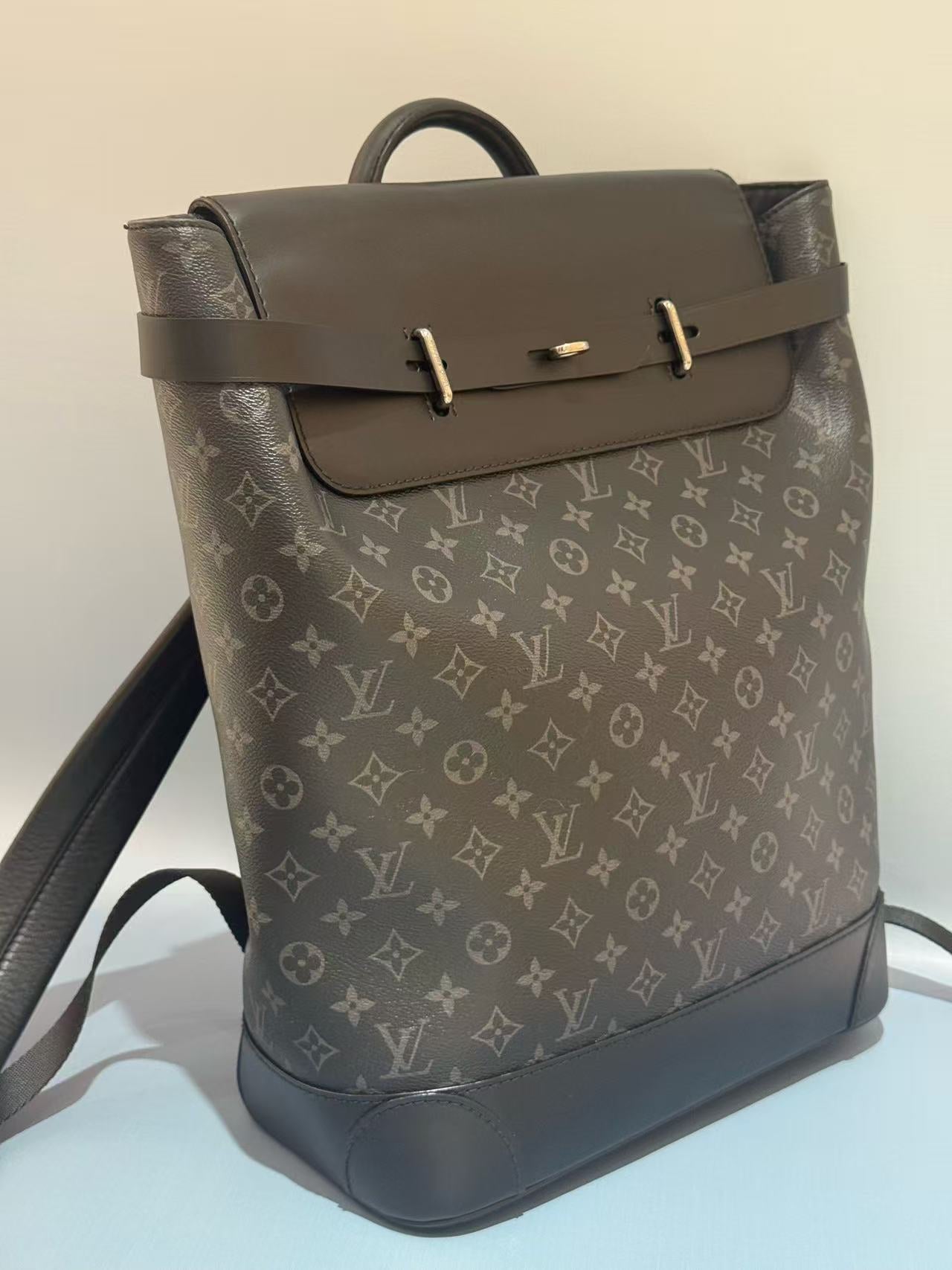 Louis Vuitton - Steamer Backpack - Monogram Eclipse coated canvas with cowhide leather trim - Black - (Large)
