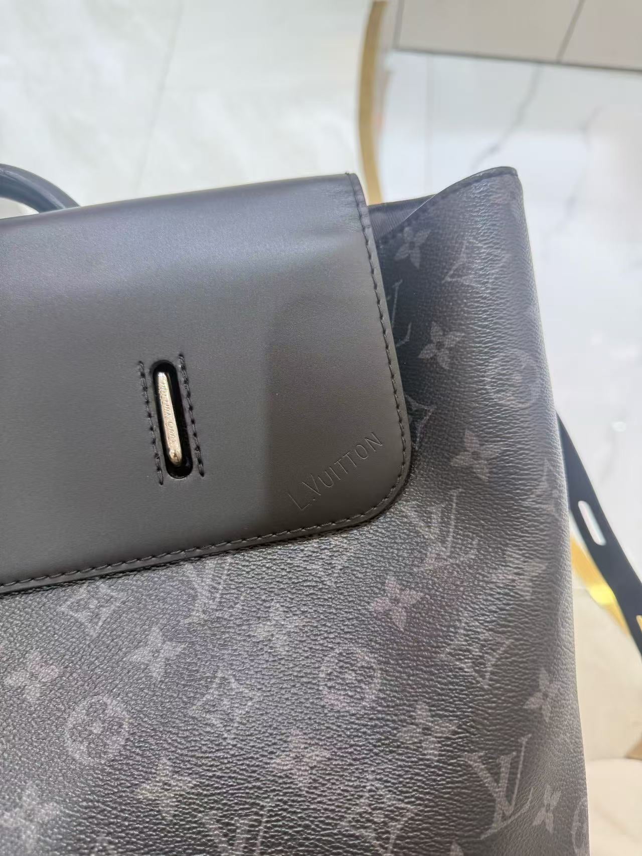 Louis Vuitton - Steamer Backpack - Monogram Eclipse coated canvas with cowhide leather trim - Black - (Large)