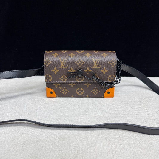 Louis Vuitton - Steamer Box Bag - Coated canvas with leather trim - Brown with Orange accents - (mini)