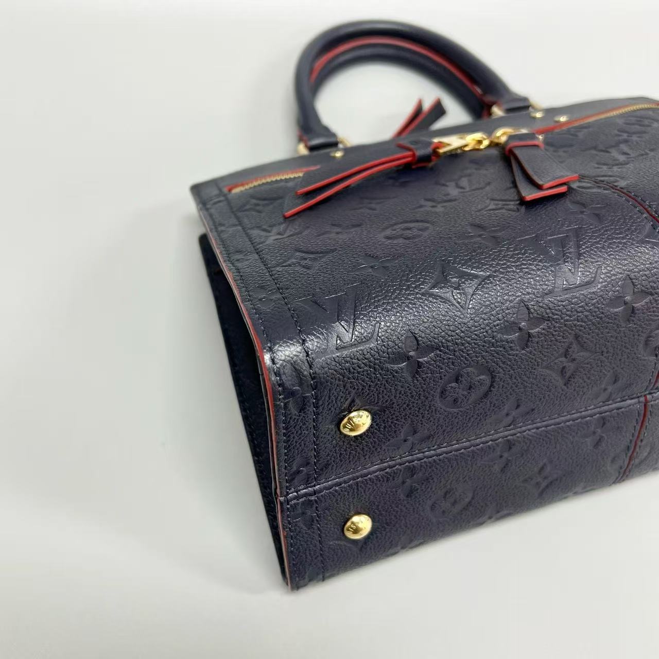 Louis Vuitton - Sully - Monogram Empreinte leather - Navy with Red Glazing - (medium)