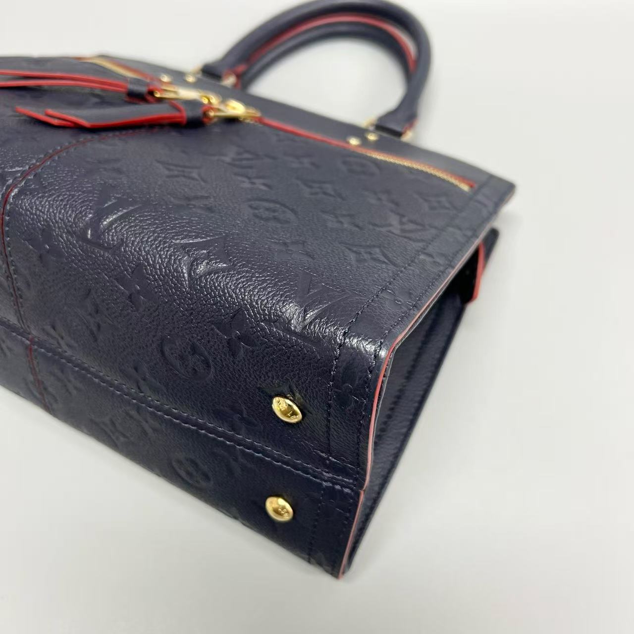 Louis Vuitton - Sully - Monogram Empreinte leather - Navy with Red Glazing - (medium)