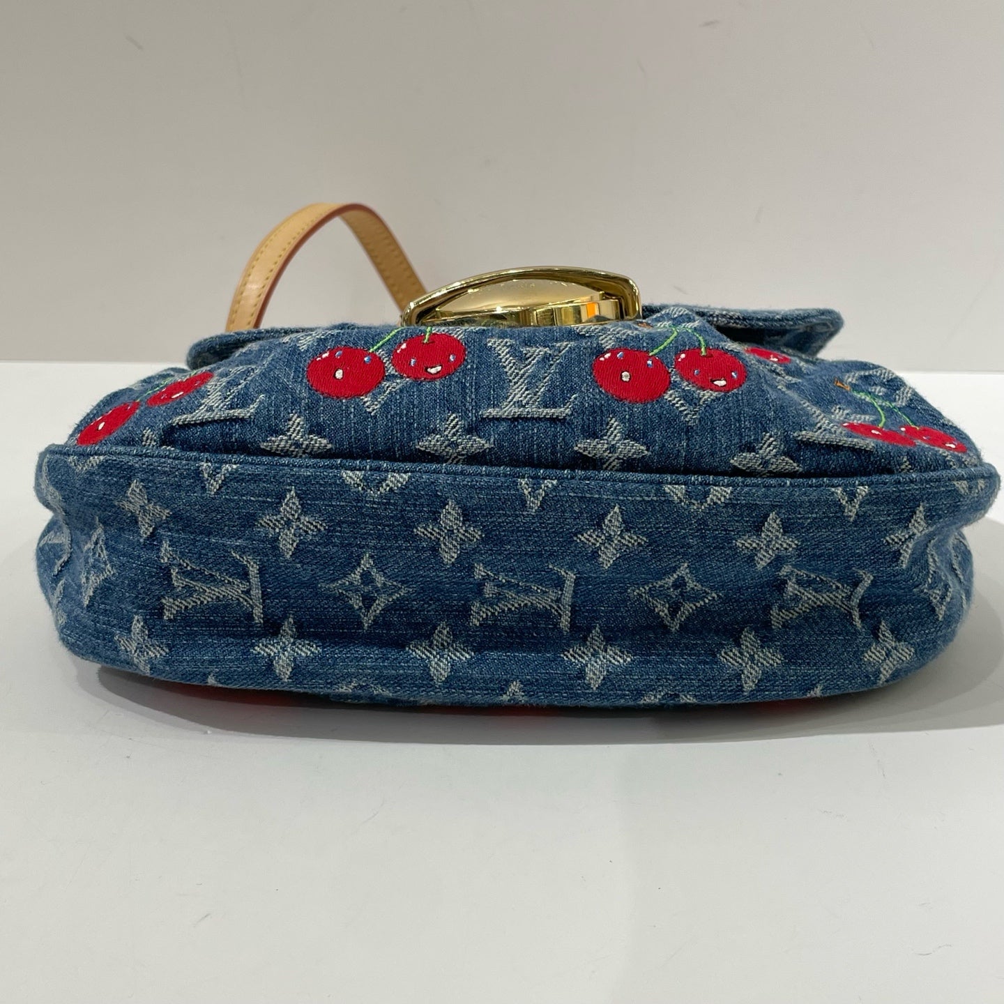 Louis Vuitton - Sunset Cherry - Denim canvas with Vachetta leather trim - Blue with Red Cherries - (small)