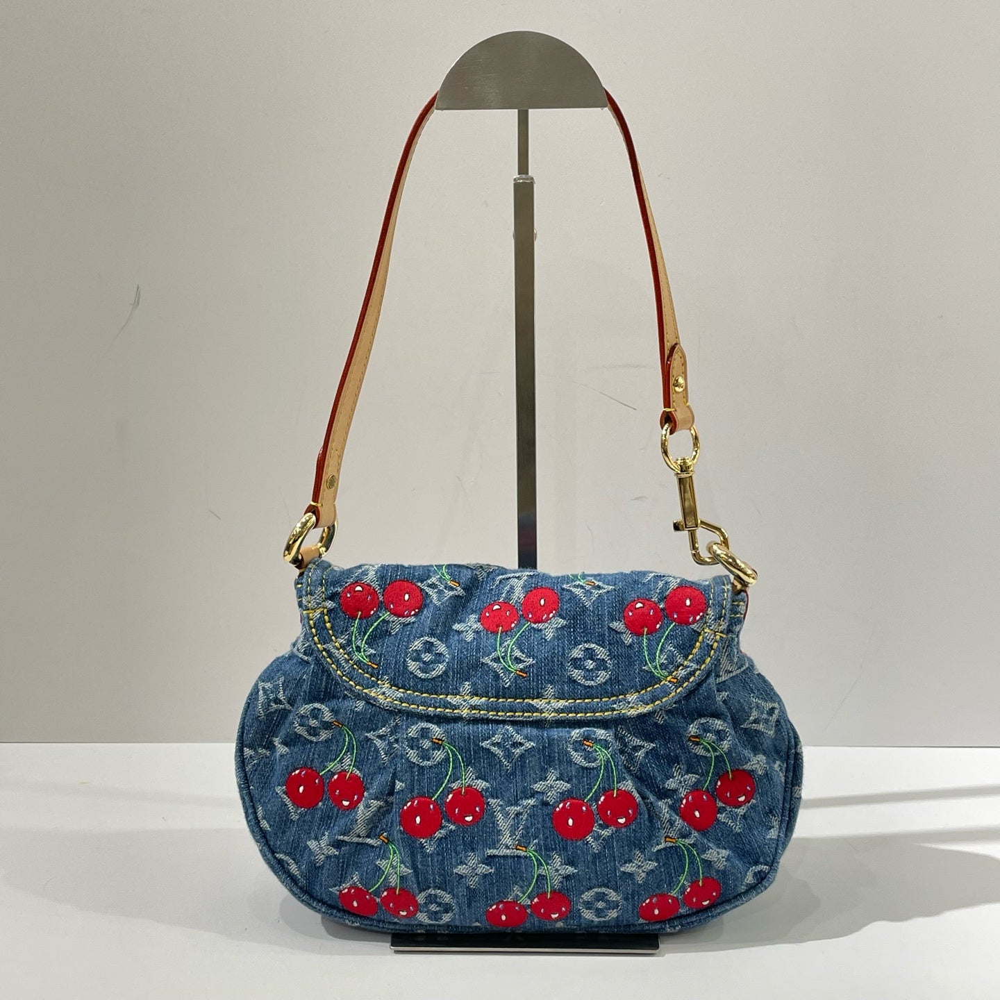 Louis Vuitton - Sunset Cherry - Denim canvas with Vachetta leather trim - Blue with Red Cherries - (small)