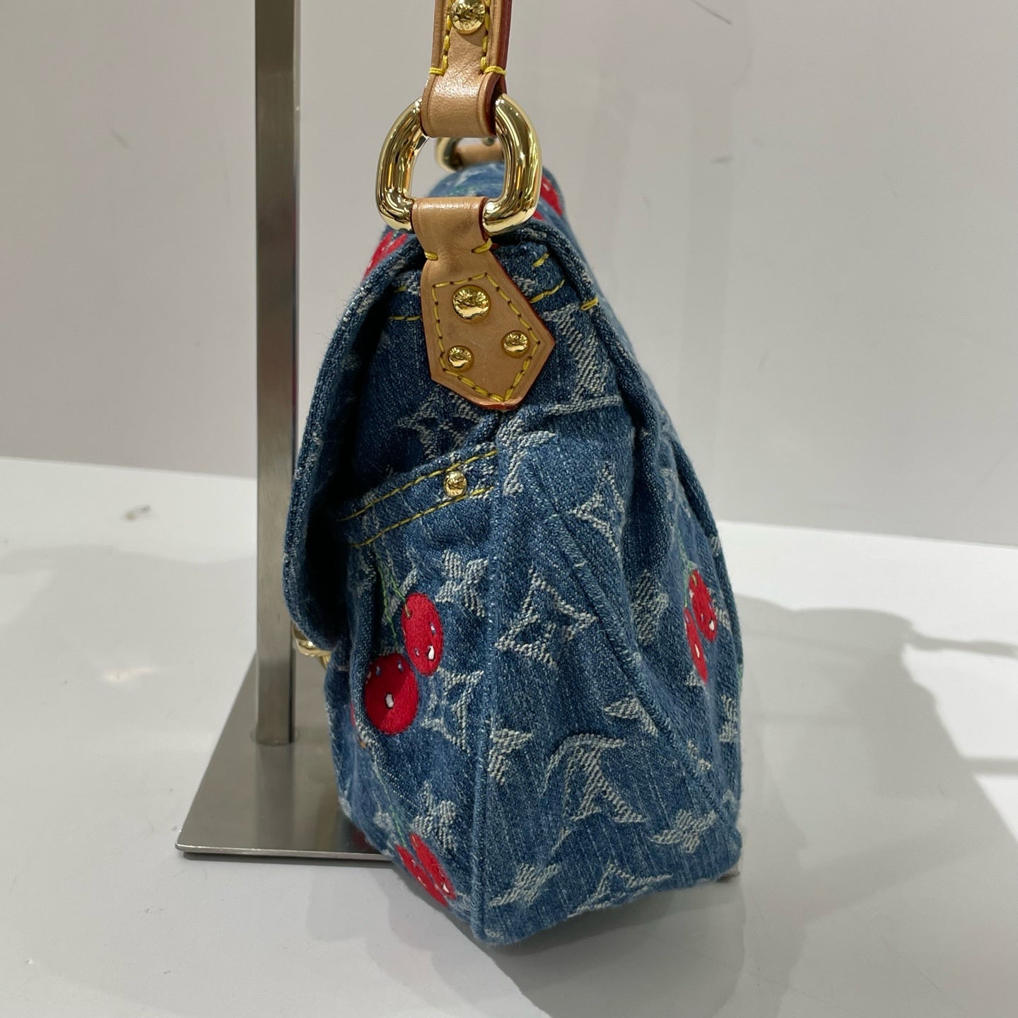 Louis Vuitton - Sunset Cherry - Denim canvas with Vachetta leather trim - Blue with Red Cherries - (small)