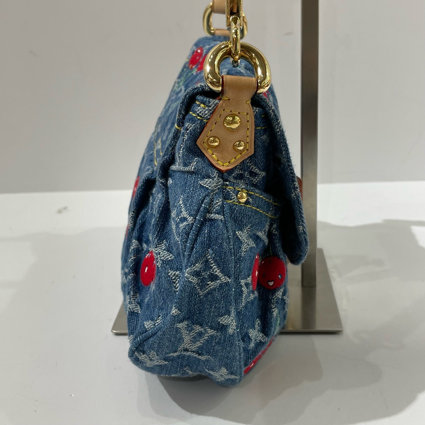 Louis Vuitton - Sunset Cherry - Denim canvas with Vachetta leather trim - Blue with Red Cherries - (small)