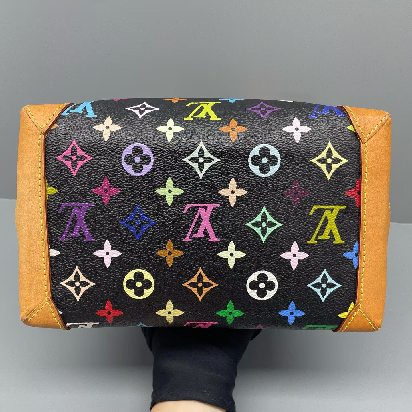 Louis Vuitton - Tote Bag - Monogram Multicolore Canvas with Vachetta leather trim - Black canvas with multicolour monogram and natural brown vachetta leather - (Small)