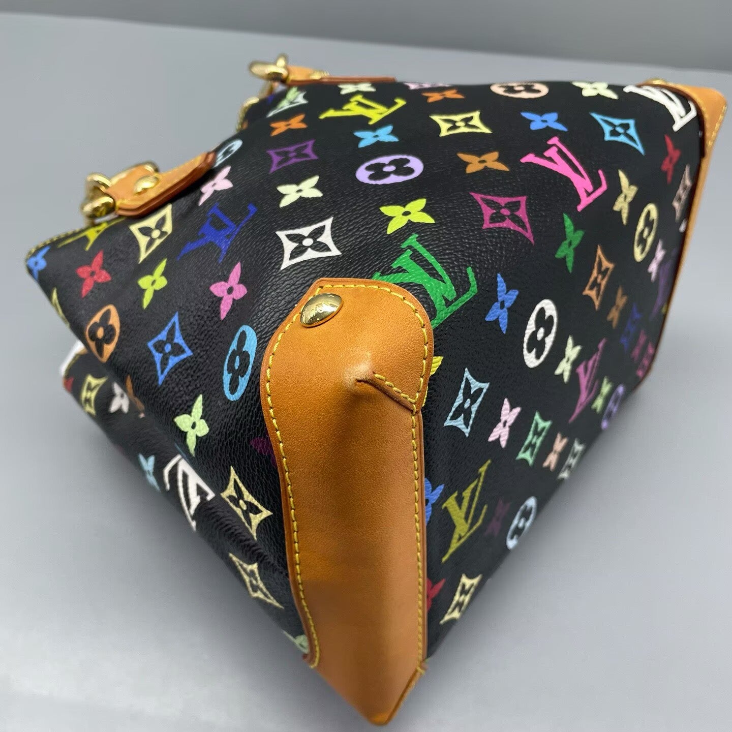 Louis Vuitton - Tote Bag - Monogram Multicolore Canvas with Vachetta leather trim - Black canvas with multicolour monogram and natural brown vachetta leather - (Small)