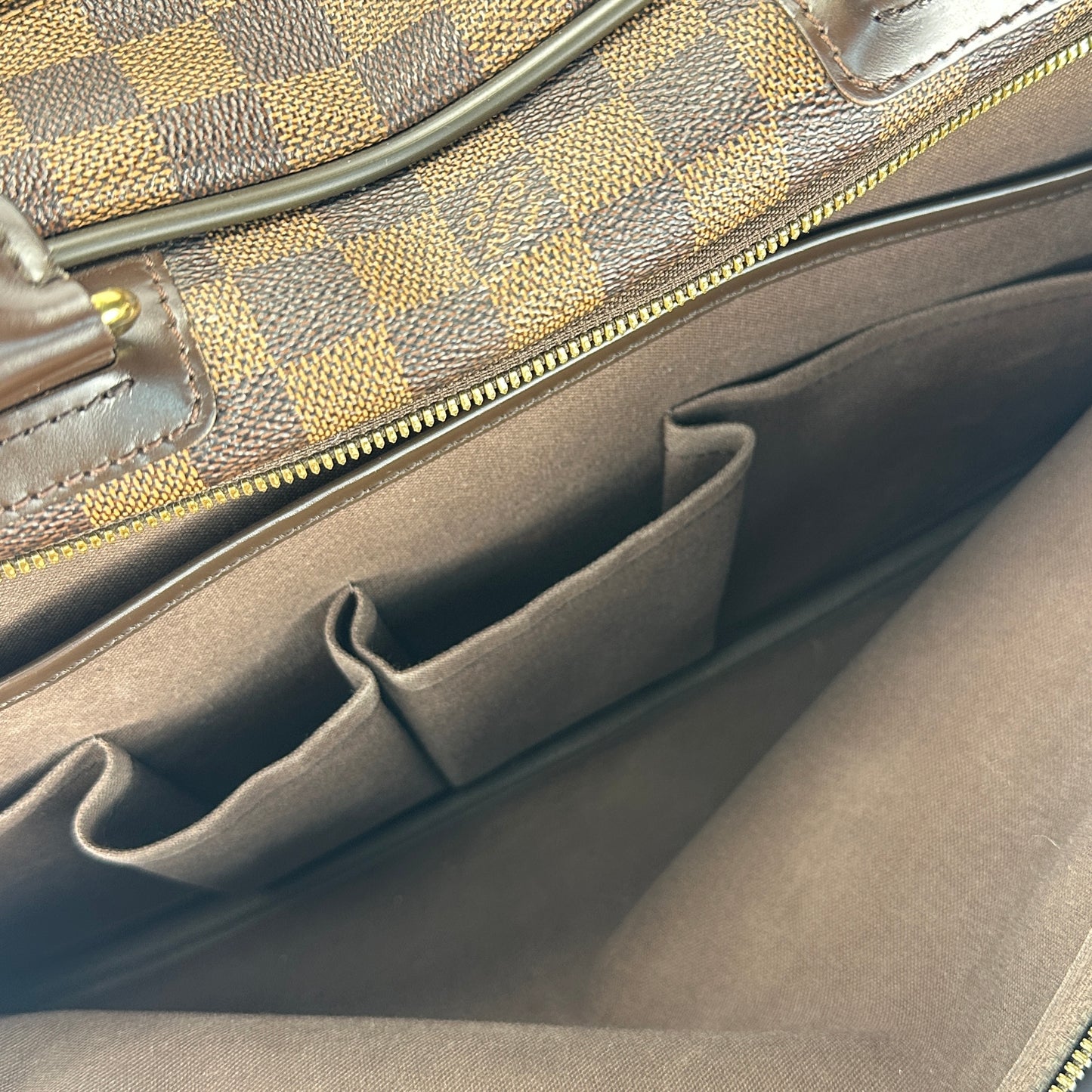 Louis Vuitton - Travel Bag - Damier Ebene coated canvas with leather trim - Brown - (large)