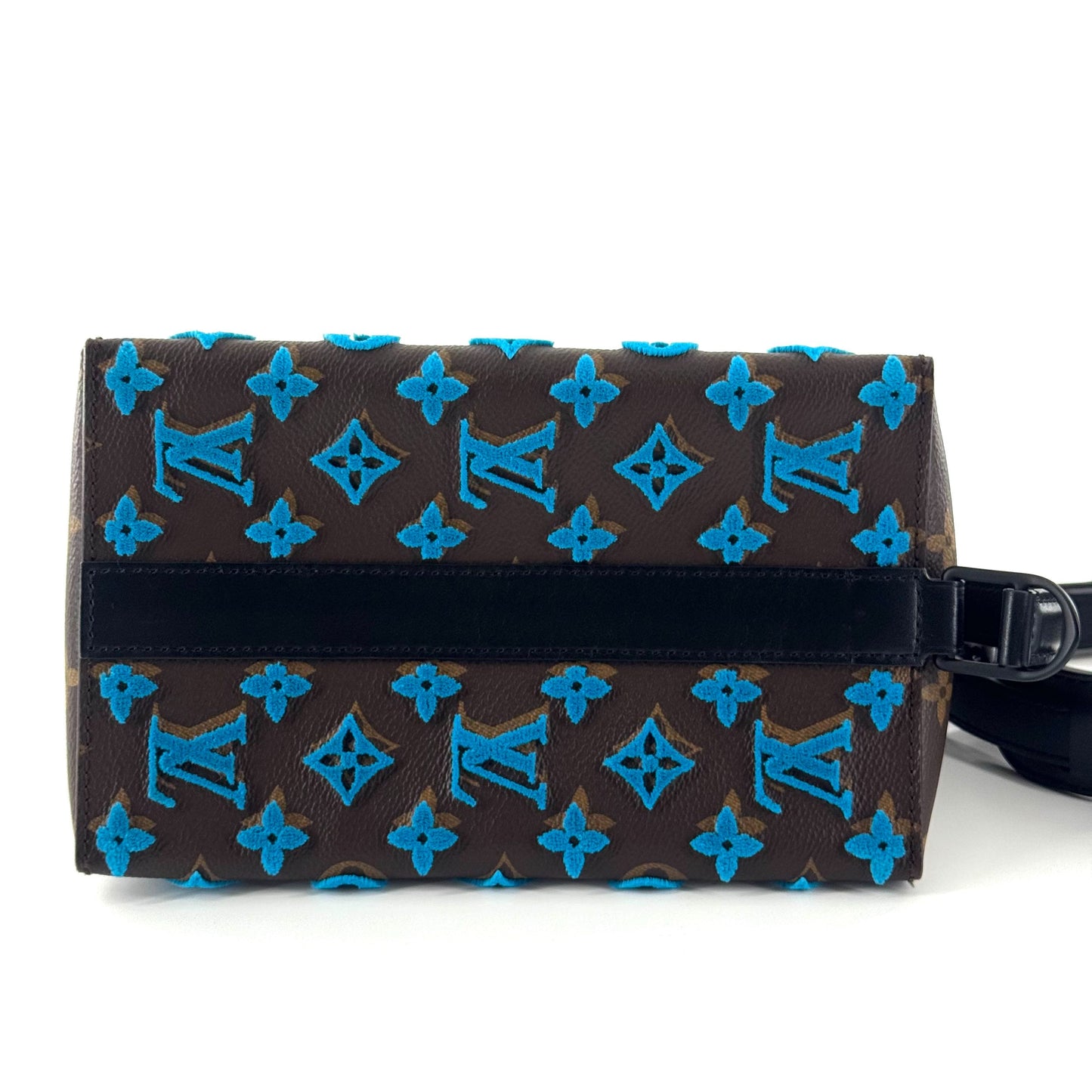 Louis Vuitton - Triangle Bag - Monogram canvas with velvet flocking and leather trim - Brown and Blue with Black trim - (Mini)