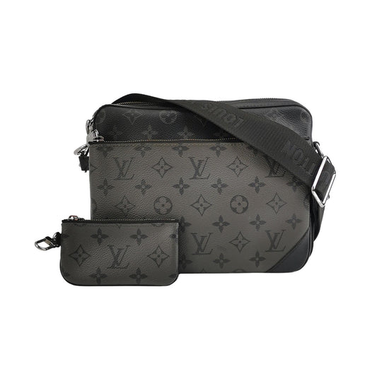 Louis Vuitton - Trio Messenger - Monogram Eclipse Reverse coated canvas with cowhide leather trim - Black - (medium)