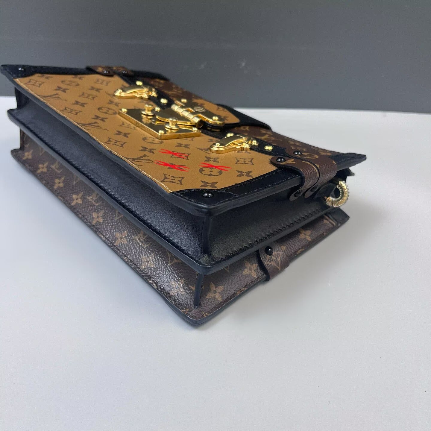 Louis Vuitton - Trunk Clutch - Monogram coated canvas with leather trim - Brown and Caramel with Black Trim - (mini)