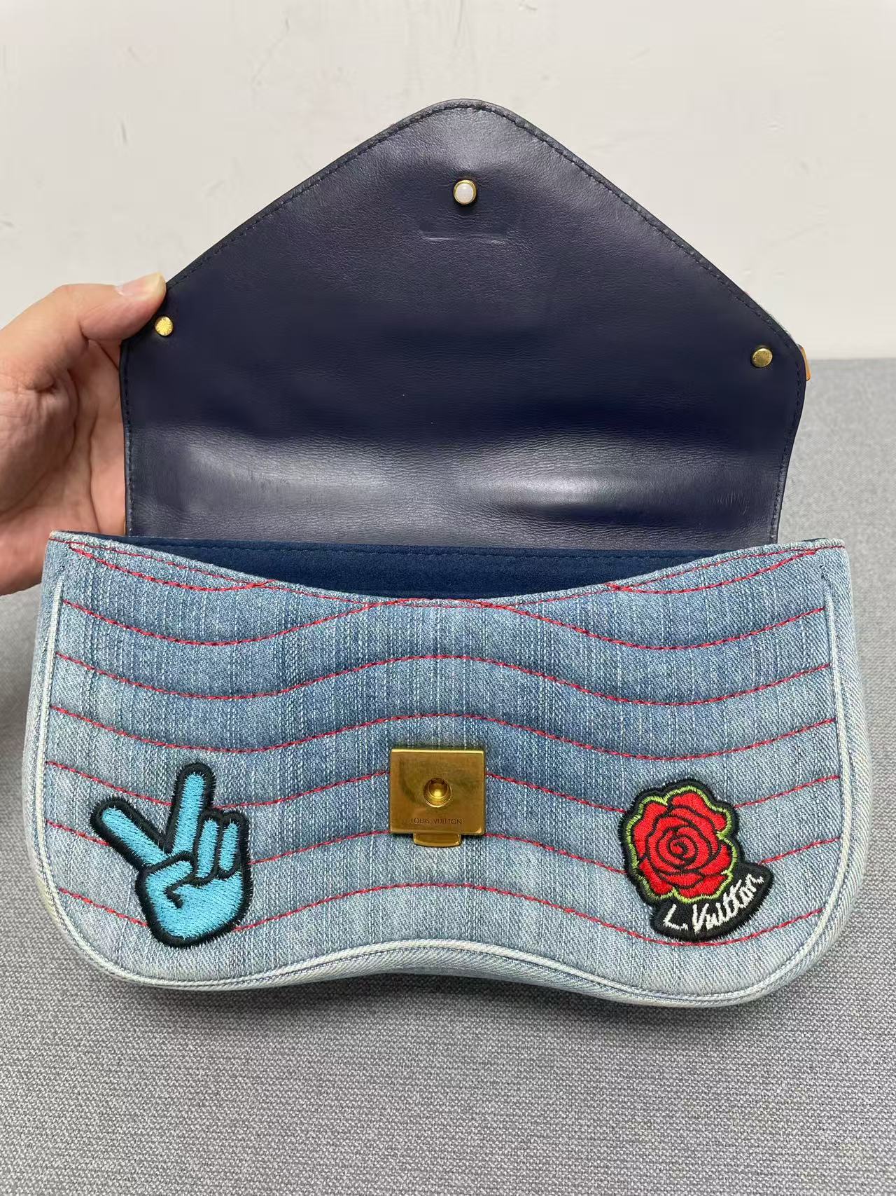 Louis Vuitton - Twist Flap Bag - Denim - Blue - (mini)