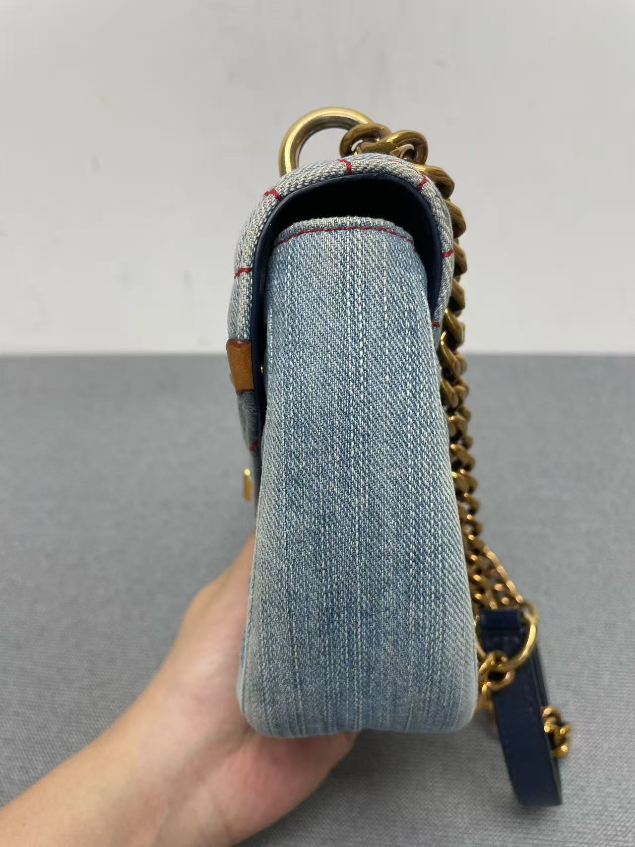 Louis Vuitton - Twist Flap Bag - Denim - Blue - (mini)