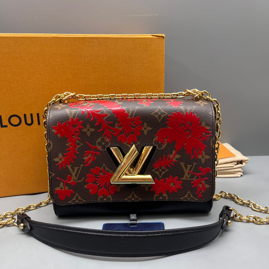 Louis Vuitton - Twist - Monogram coated canvas and smooth leather - Brown, Red, Black, Gold-tone Hardware - (Medium)