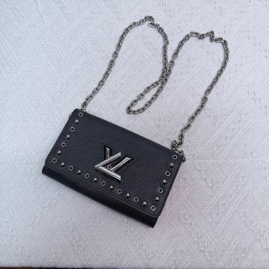 Louis Vuitton - Twist Small Chain Bag - Epi leather - Black with Rose Red trim and Silver hardware - (mini)