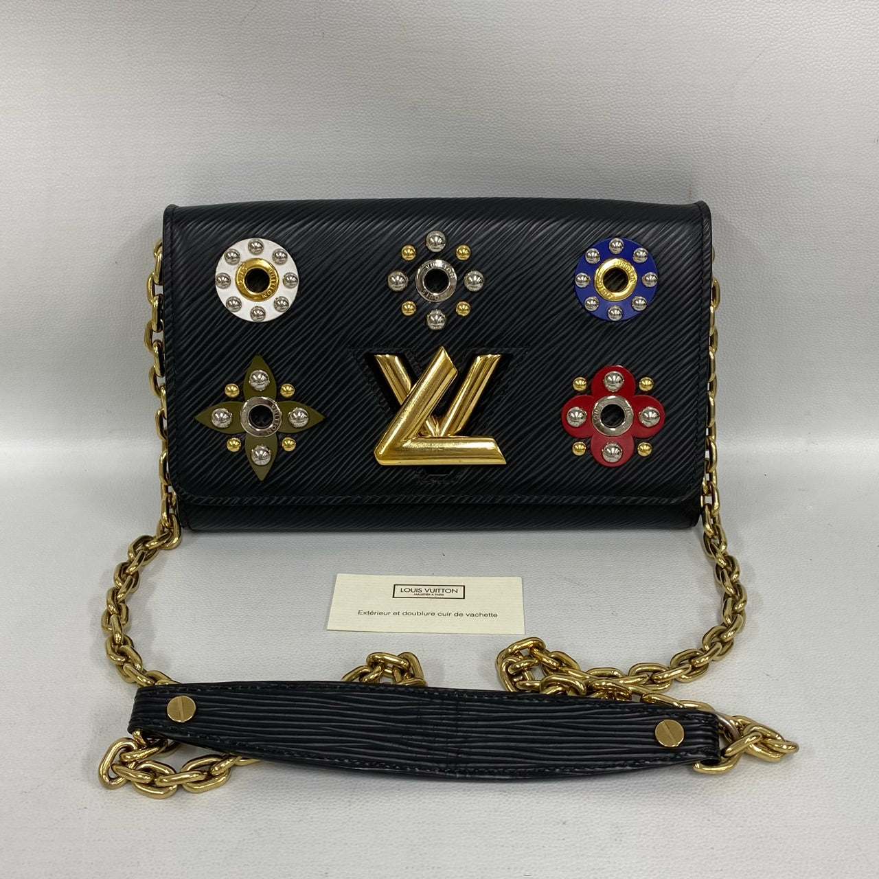 Louis Vuitton - Twist Wallet on Chain - Epi leather - Black with multicolour studs - (mini)