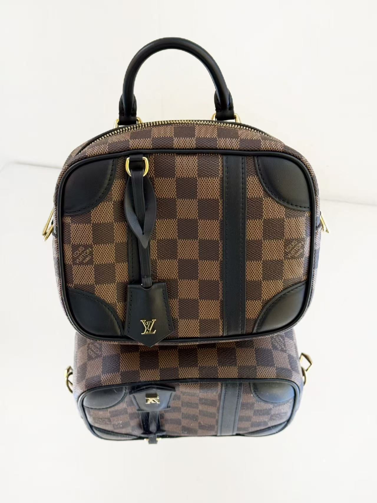 Louis Vuitton - Valisette Souple BB - Damier Ebene coated canvas with black leather trim - Brown - (mini)