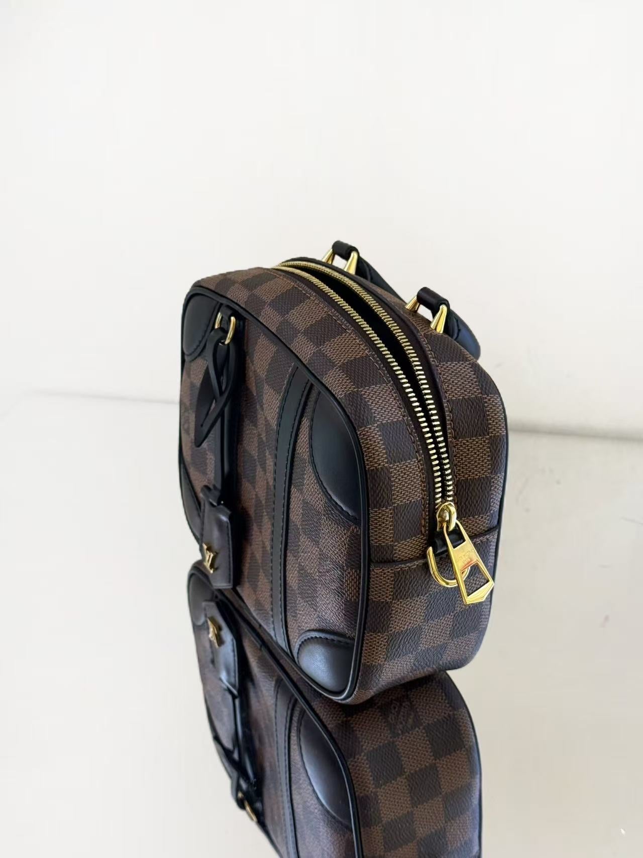 Louis Vuitton - Valisette Souple BB - Damier Ebene coated canvas with black leather trim - Brown - (mini)