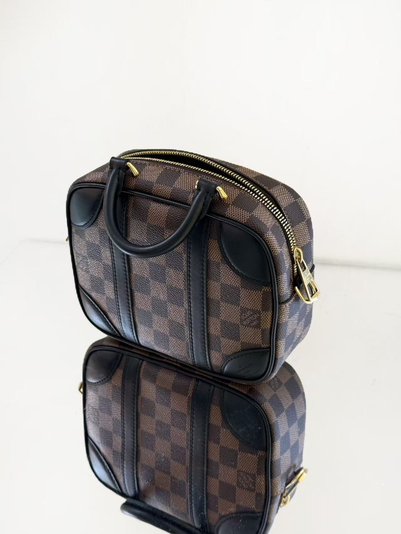 Louis Vuitton - Valisette Souple BB - Damier Ebene coated canvas with black leather trim - Brown - (mini)