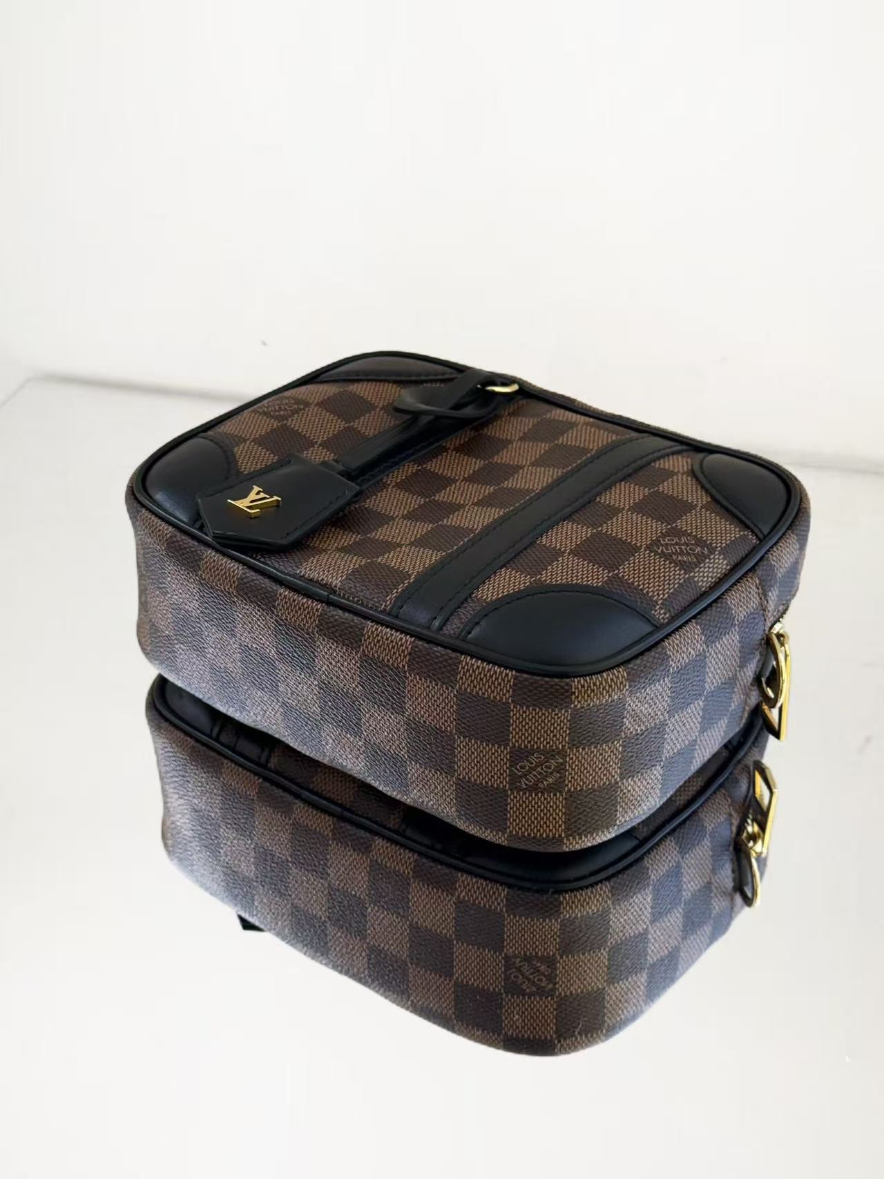Louis Vuitton - Valisette Souple BB - Damier Ebene coated canvas with black leather trim - Brown - (mini)