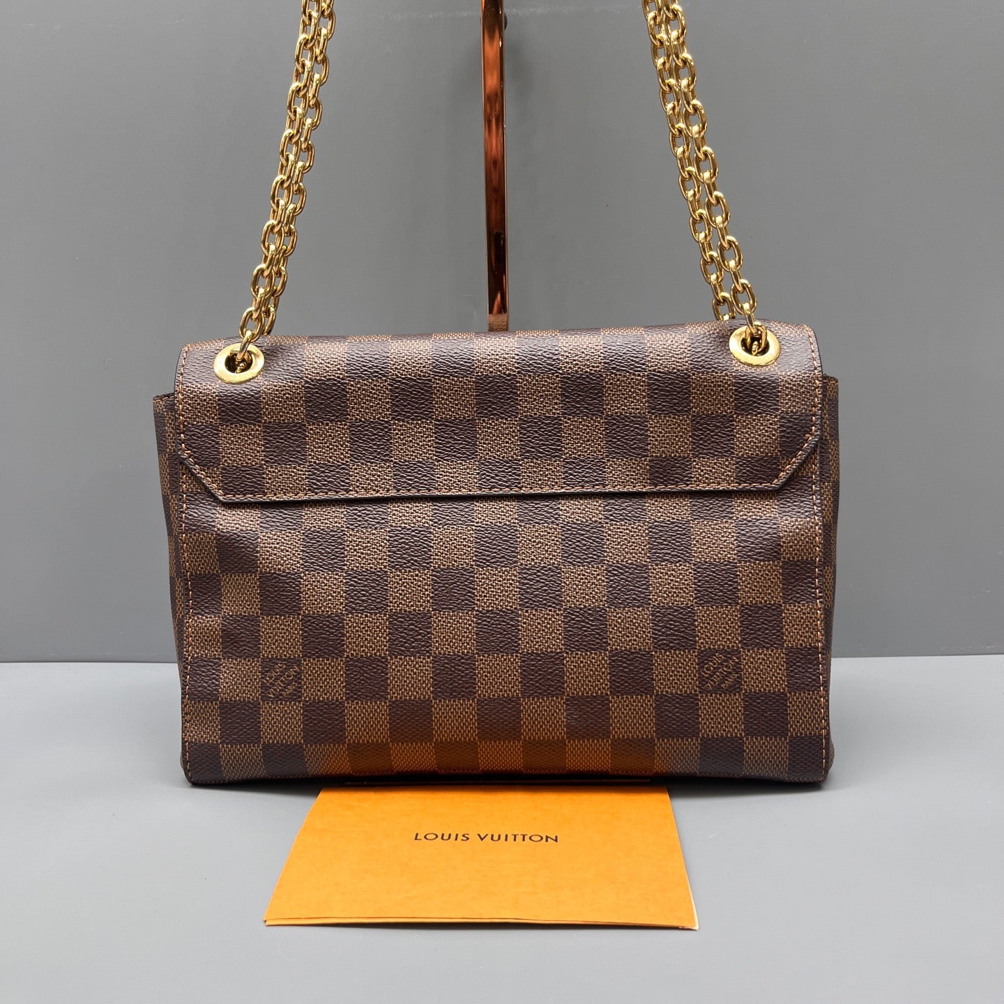 Louis Vuitton - Vavin Chain Bag - Damier Ebene coated canvas with black grained leather trim - Brown - (Small)