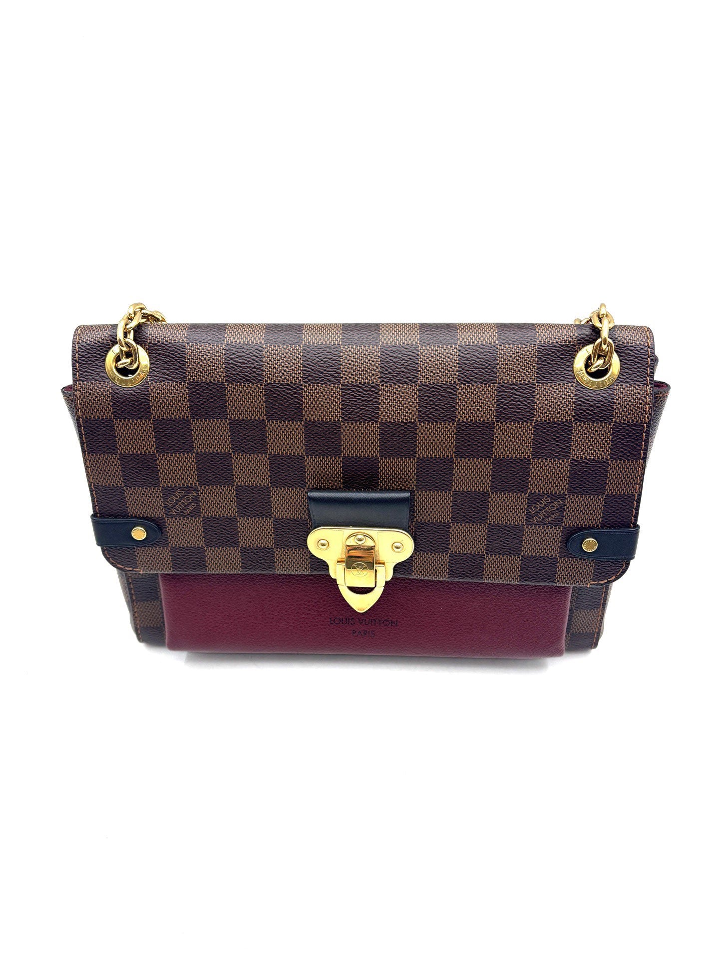 Louis Vuitton - Vavin - Damier Ebene canvas with leather trim - Brown with Burgundy accents - (Medium)