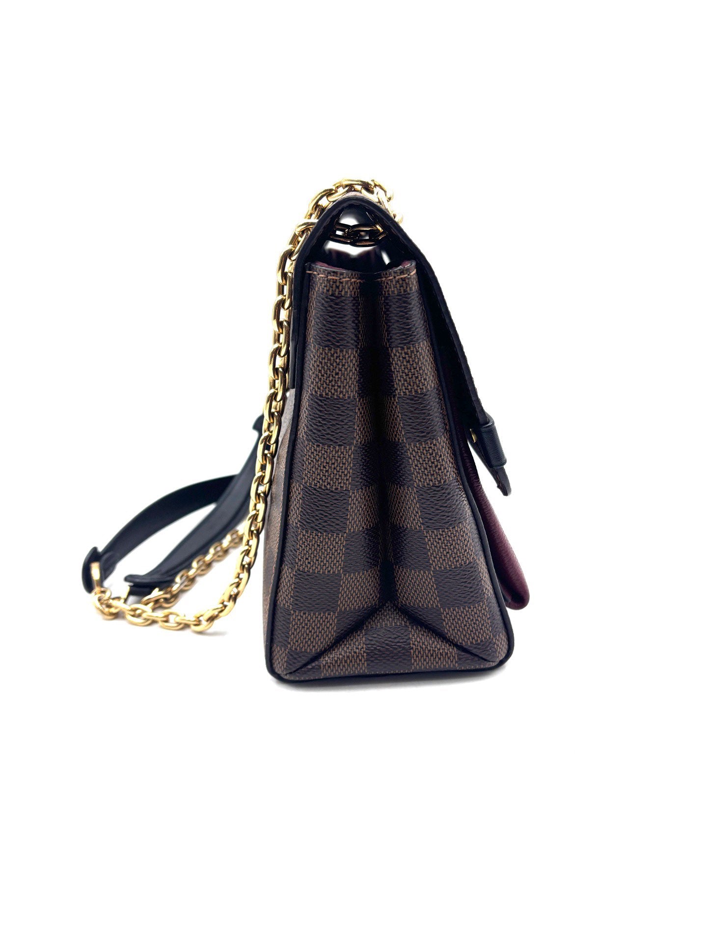 Louis Vuitton - Vavin - Damier Ebene canvas with leather trim - Brown with Burgundy accents - (Medium)