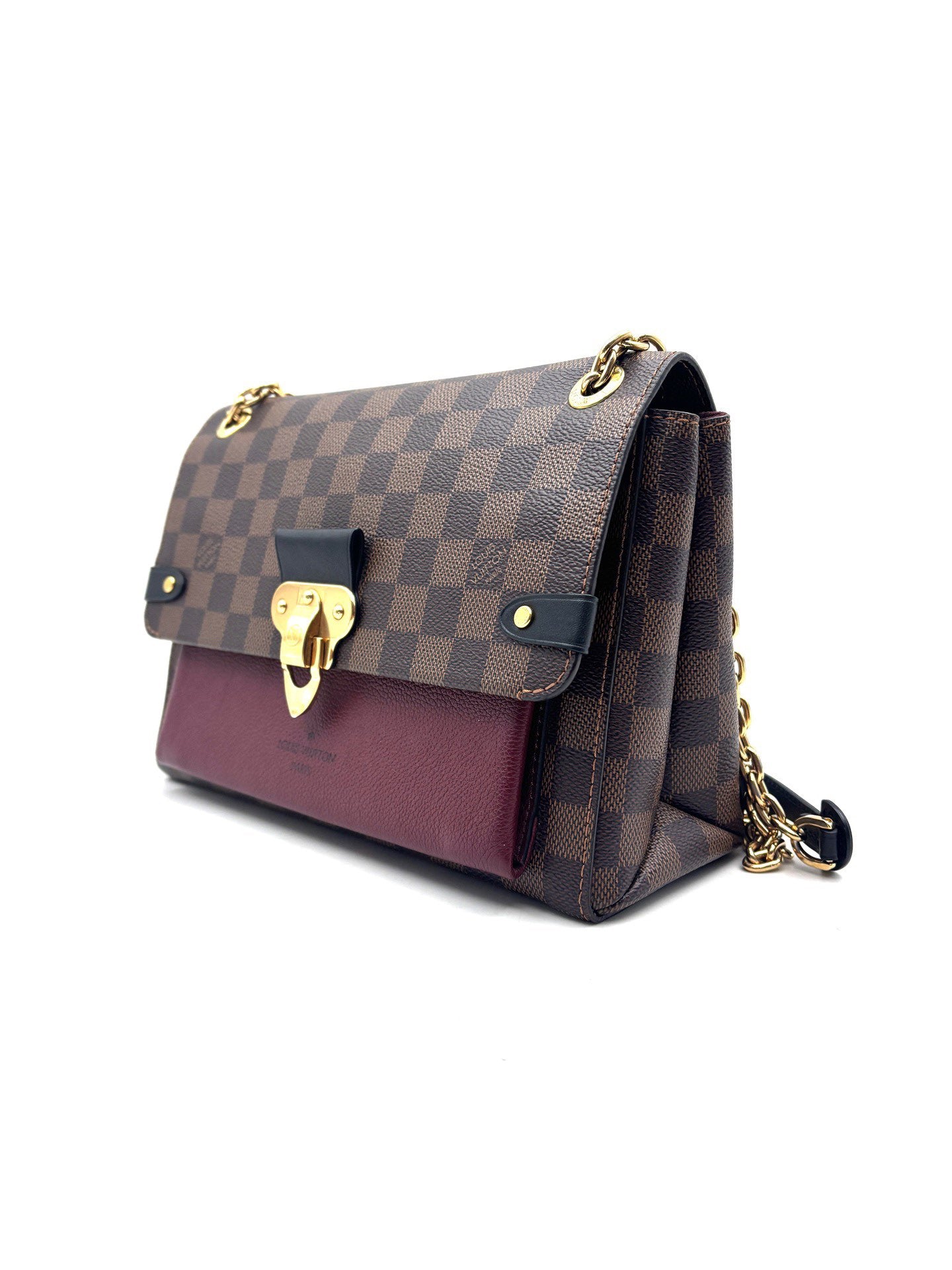 Louis Vuitton - Vavin - Damier Ebene canvas with leather trim - Brown with Burgundy accents - (Medium)