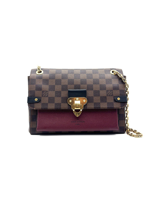 Louis Vuitton - Vavin - Damier Ebene canvas with leather trim - Brown with Burgundy accents - (Medium)