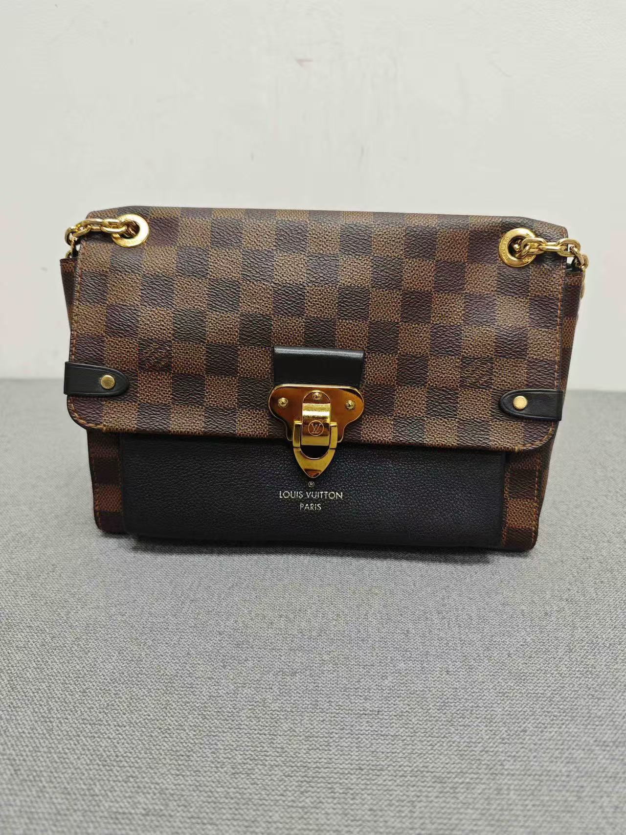 Louis Vuitton - Vavin Medium - Damier Ebene coated canvas and grained leather - Brown and Black with Gold-Tone Hardware - (Medium)