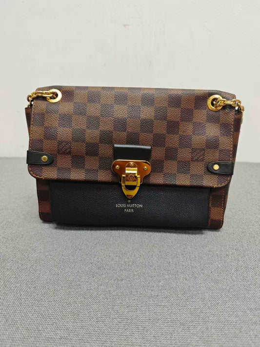 Louis Vuitton - Vavin Medium - Damier Ebene coated canvas and grained leather - Brown and Black with Gold-Tone Hardware - (Medium)