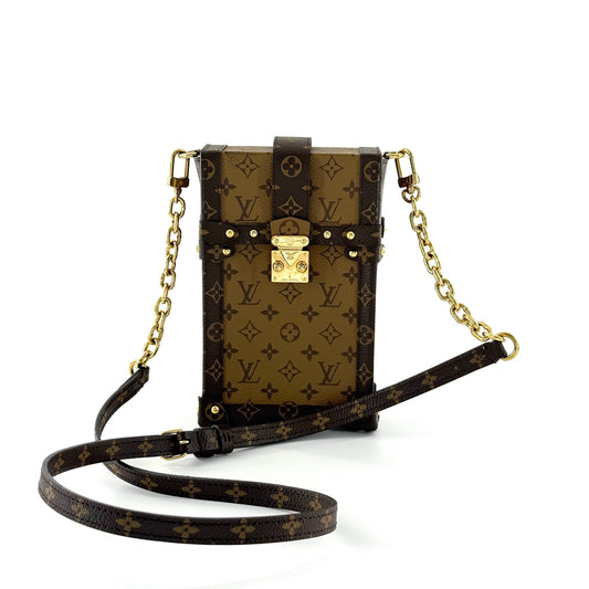 Louis Vuitton - Vertical Trunk Phone Holder - Monogram coated canvas with leather trim - Brown - (mini)