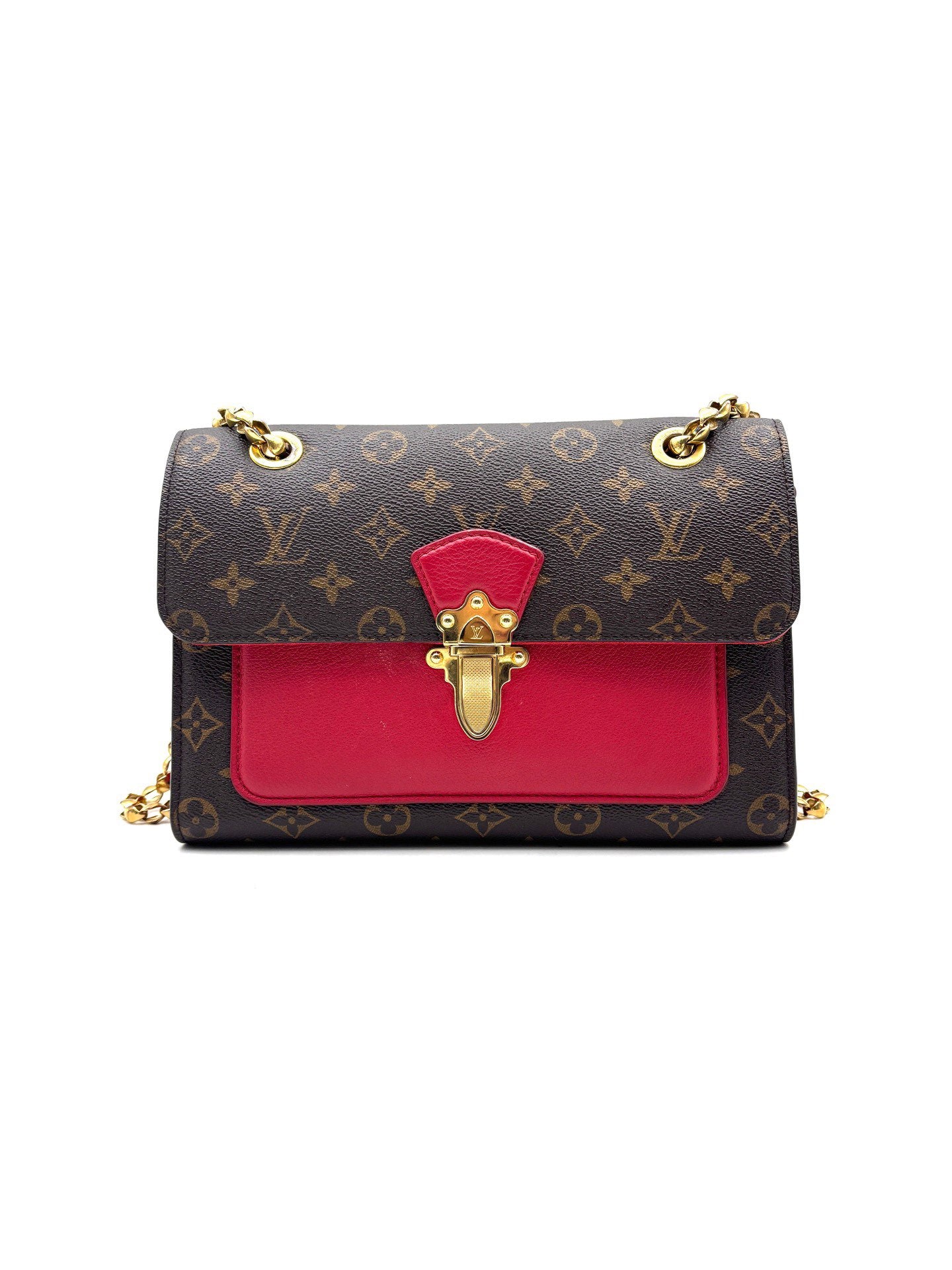 Louis Vuitton - Victoire - Monogram canvas and cowhide leather - Brown with Red accents - (Medium)