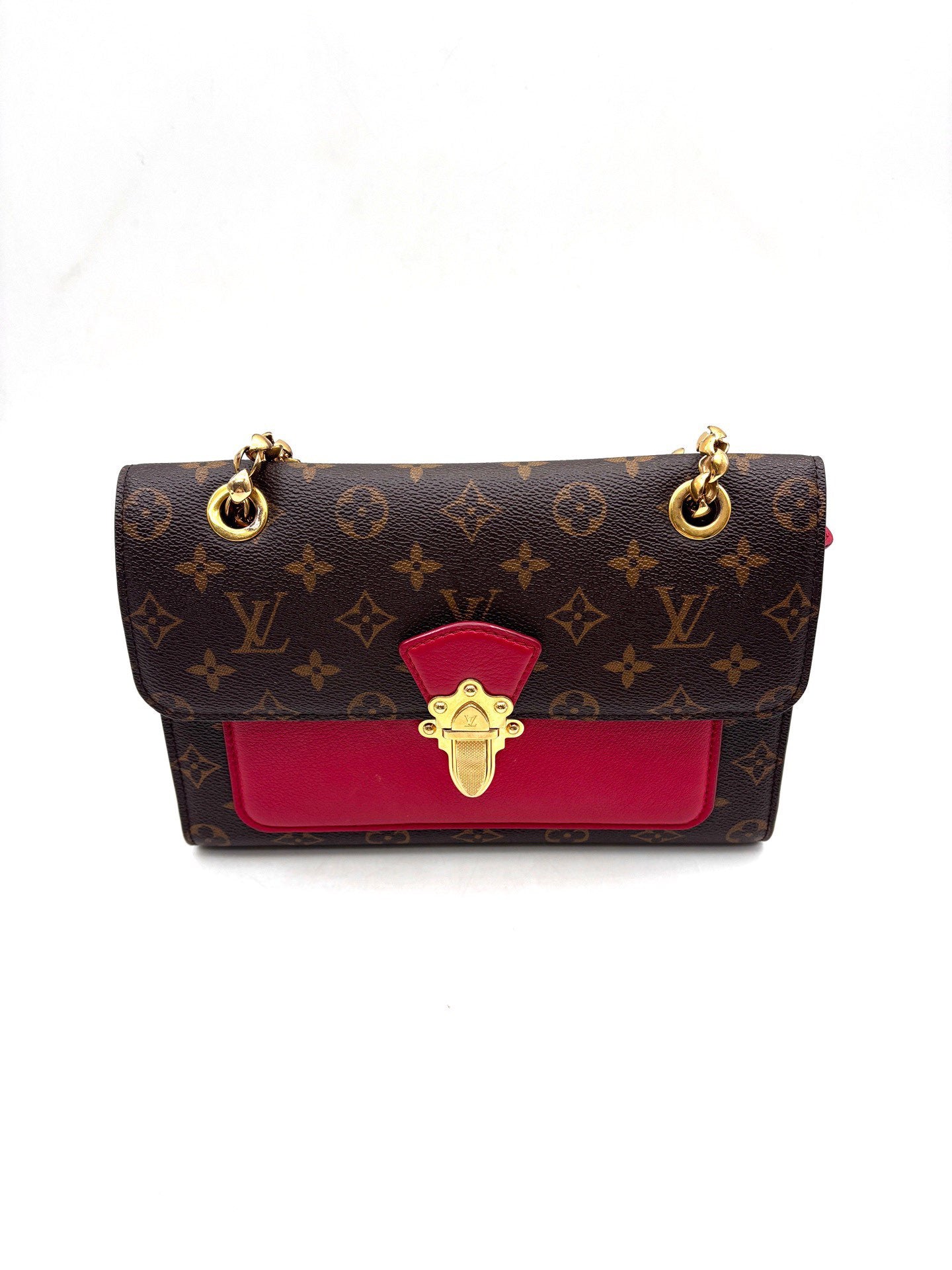 Louis Vuitton - Victoire - Monogram canvas and cowhide leather - Brown with Red accents - (Medium)