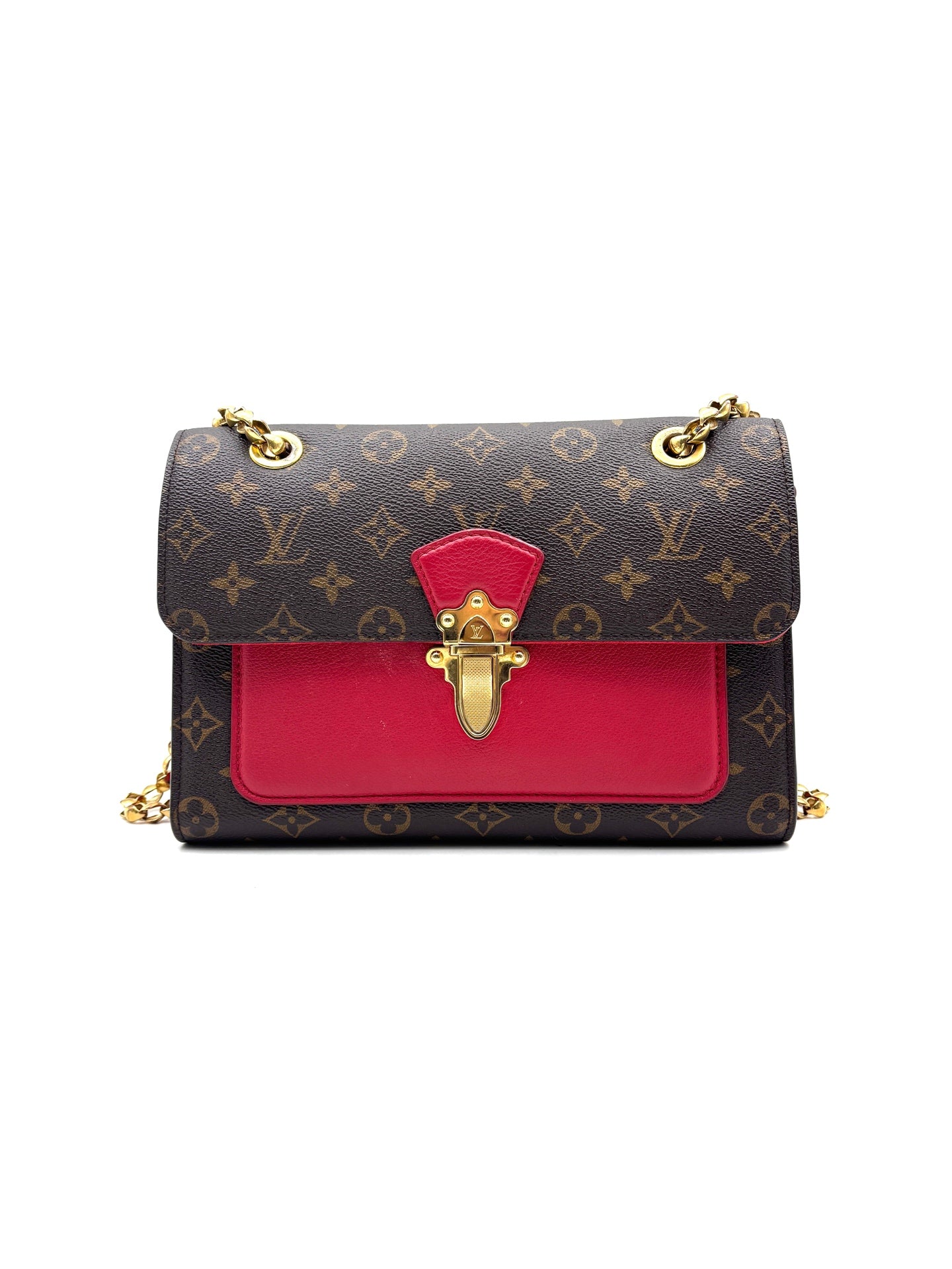 Louis Vuitton - Victoire - Monogram coated canvas and cowhide leather - Brown and Red - (medium)