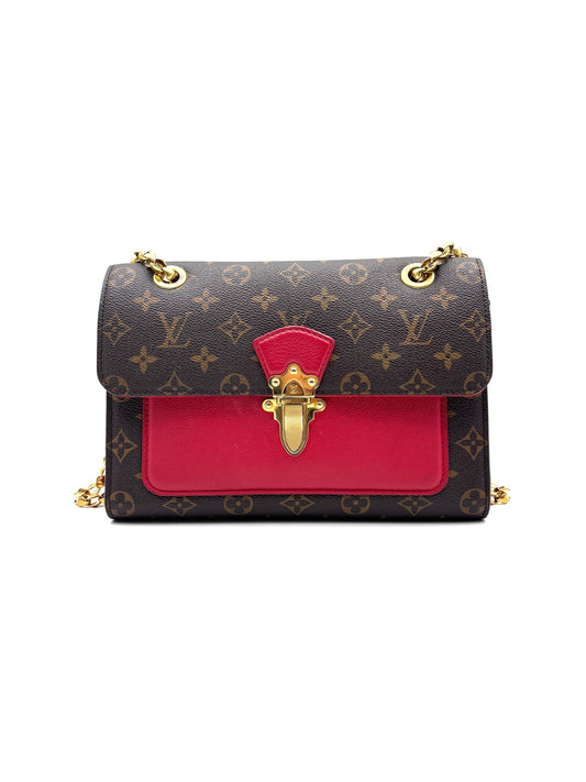 Louis Vuitton - Victoire - Monogram coated canvas and cowhide leather - Brown and Red - (medium)