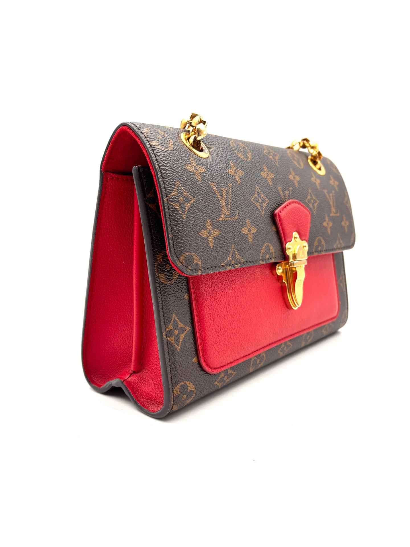 Louis Vuitton - Victoire - Monogram coated canvas and cowhide leather - Brown and Red - (medium)