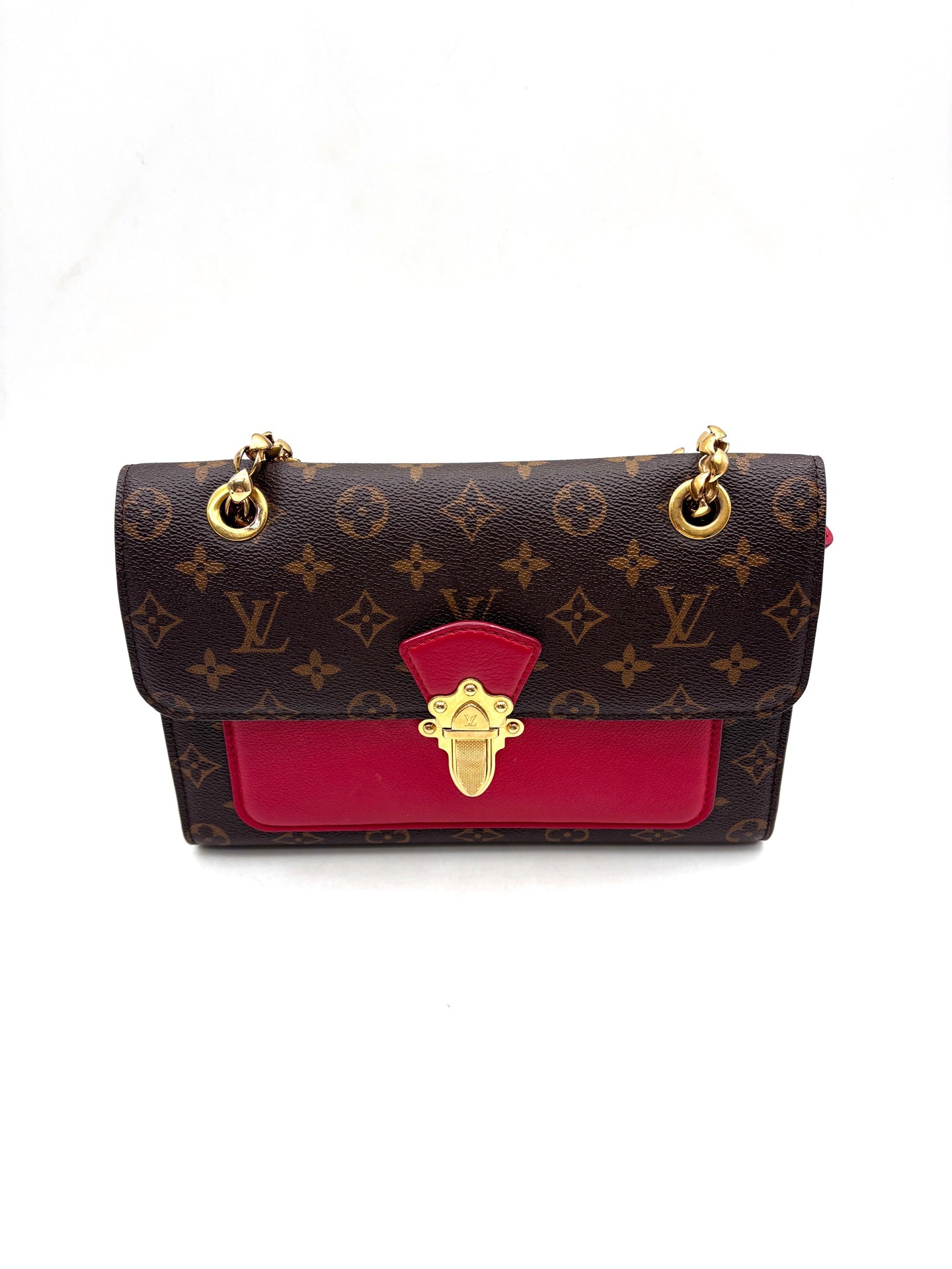 Louis Vuitton - Victoire - Monogram coated canvas and cowhide leather - Brown and Red - (medium)
