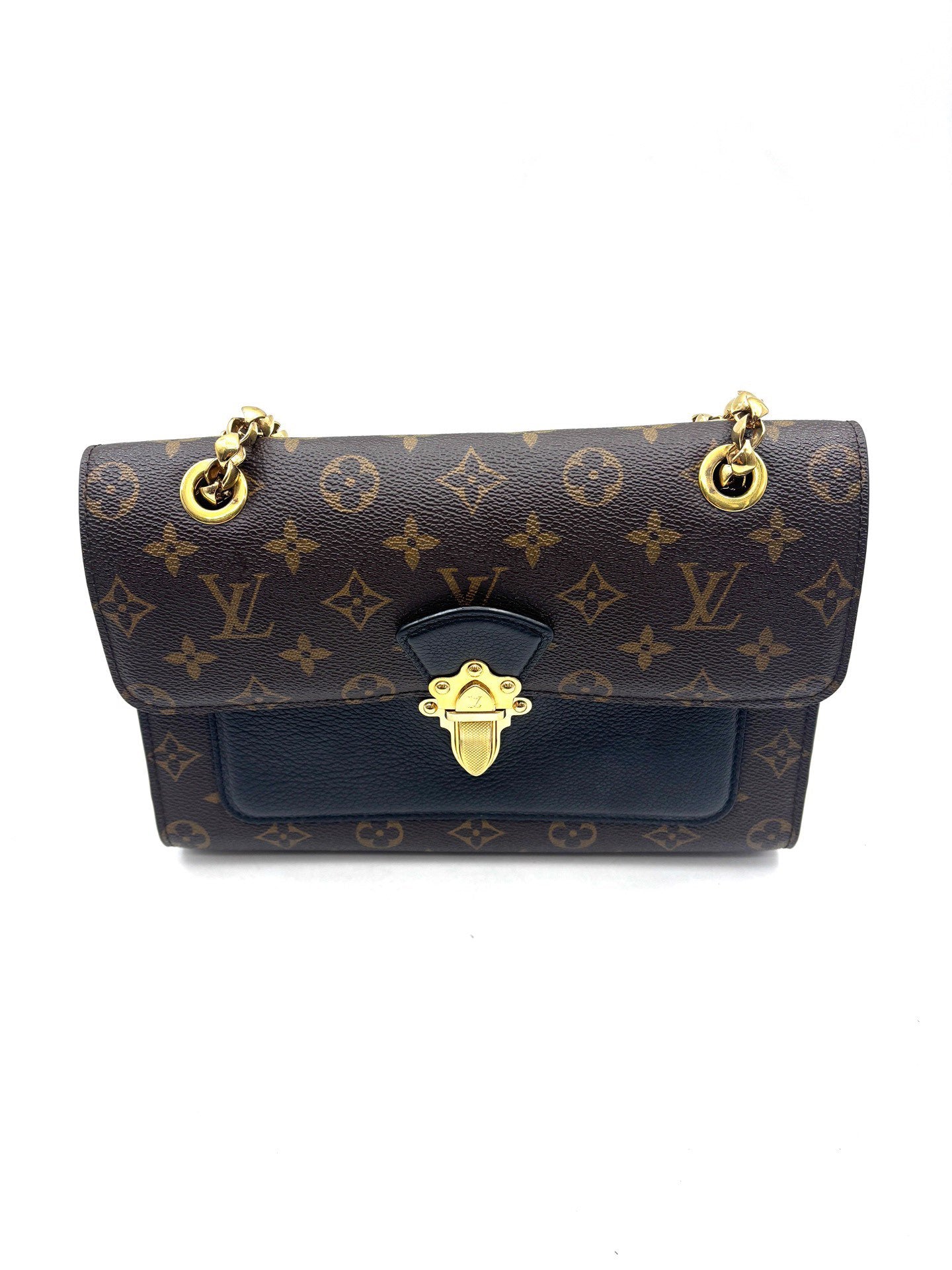 Louis Vuitton - Victoire - Monogram coated canvas and grain leather - Brown and Black - (medium)