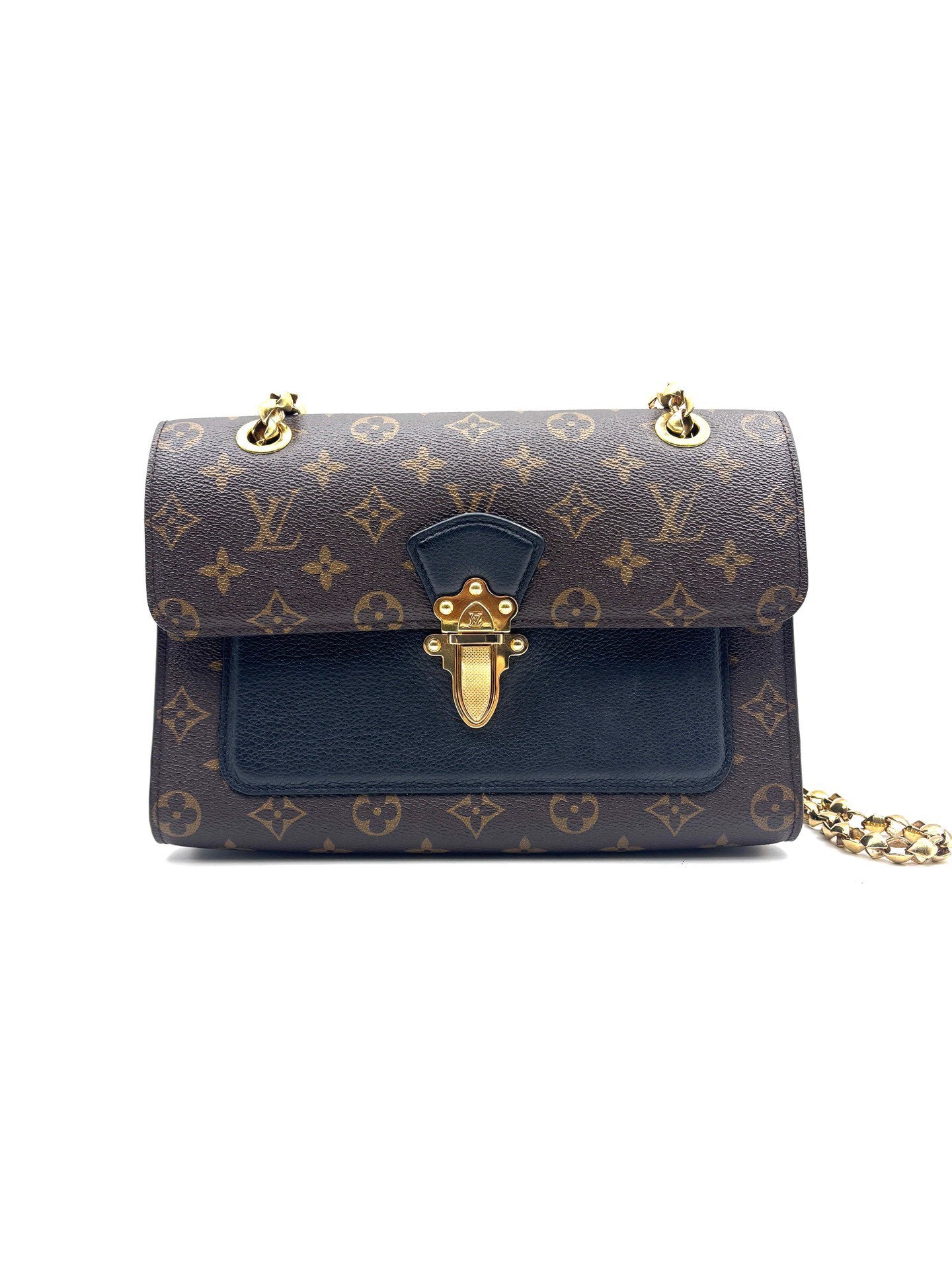 Louis Vuitton - Victoire - Monogram coated canvas and grain leather - Brown and Black - (medium)