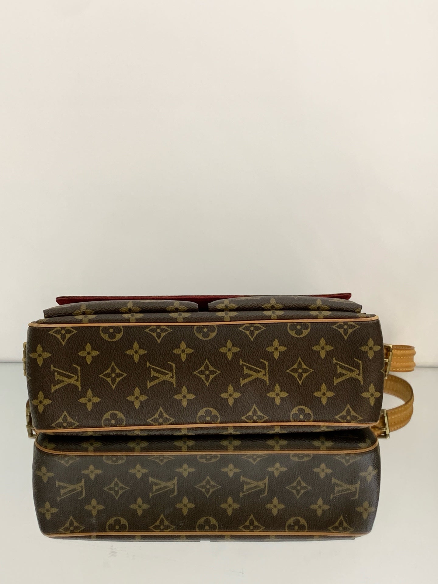 Louis Vuitton - Vintage Monogram Double Flap Shoulder Bag - Monogram coated canvas with Vachetta leather trim - Brown - (Small)