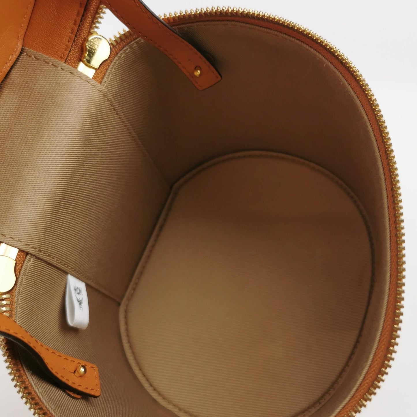 MCM - Visetos Bucket Bag - Visetos coated canvas with leather trim - Brown - (mini)