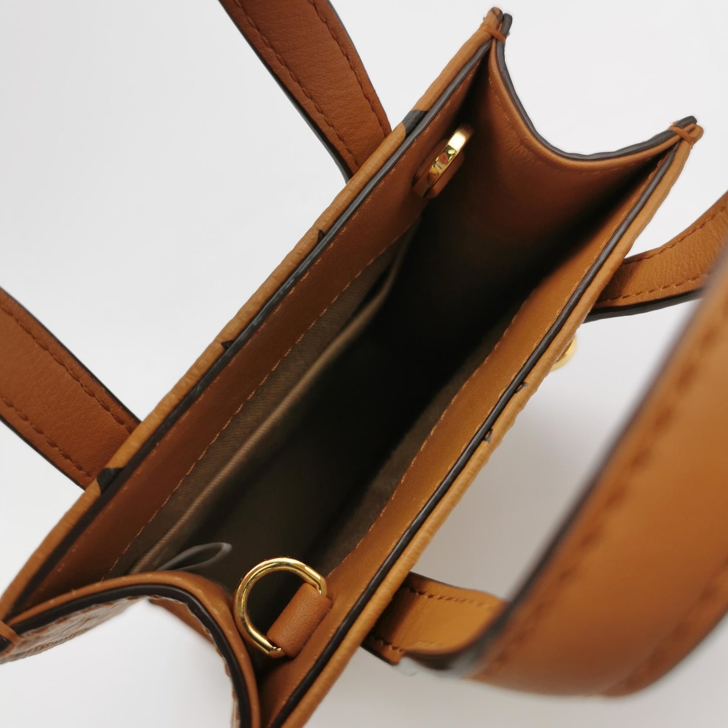 MCM - Visetos Mini Shopper (MYSAAVI02CO001) - Visetos monogram coated canvas with leather trim - Cognac - (mini)