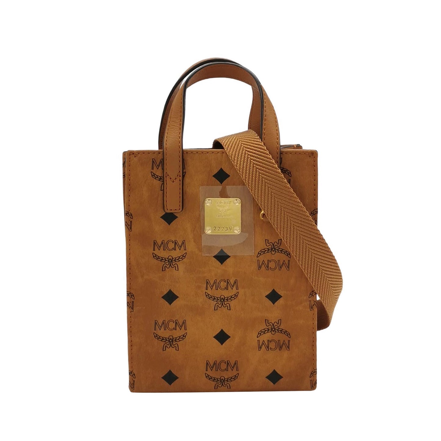 MCM - Visetos Mini Shopper (MYSAAVI02CO001) - Visetos monogram coated canvas with leather trim - Cognac - (mini)