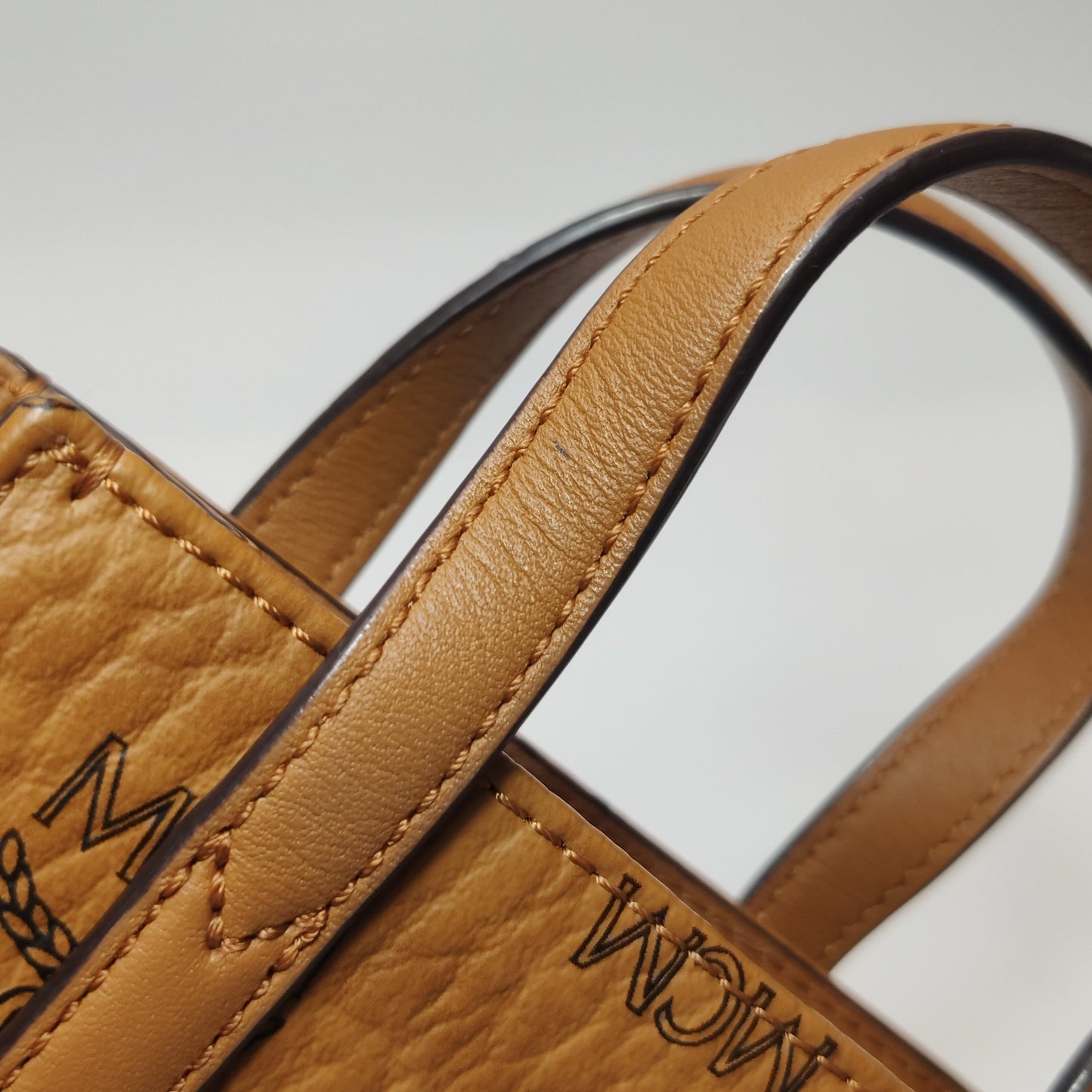 MCM - Visetos Mini Shopper (MYSAAVI02CO001) - Visetos monogram coated canvas with leather trim - Cognac - (mini)
