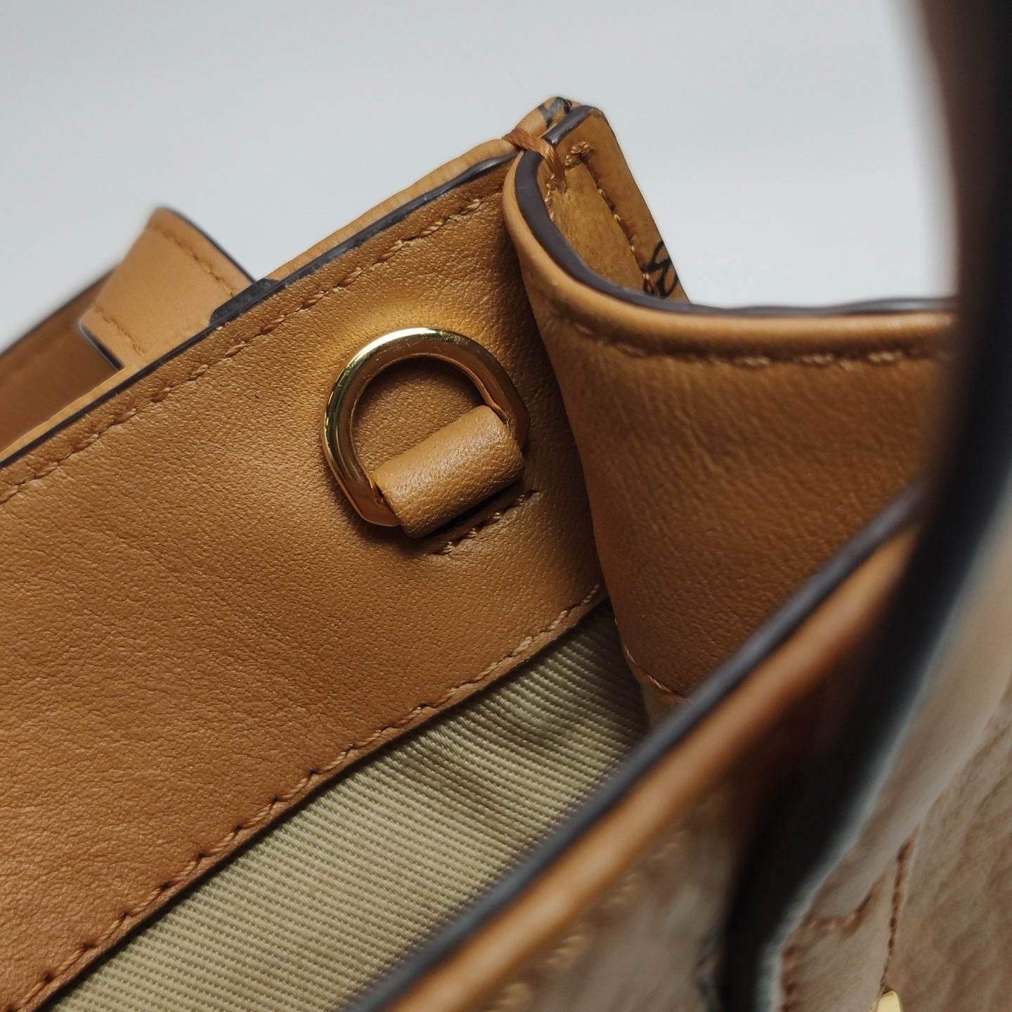 MCM - Visetos Mini Shopper (MYSAAVI02CO001) - Visetos monogram coated canvas with leather trim - Cognac - (mini)