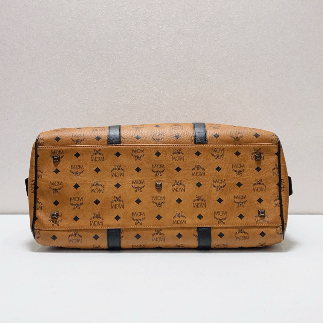 MCM - Visetos Stark Duffle Bag - Synthetic - Brown - (large)