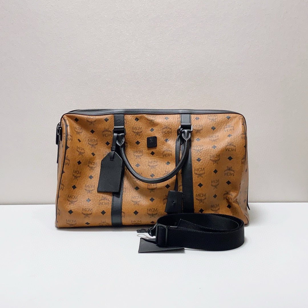 MCM - Visetos Stark Duffle Bag - Synthetic - Brown - (large)