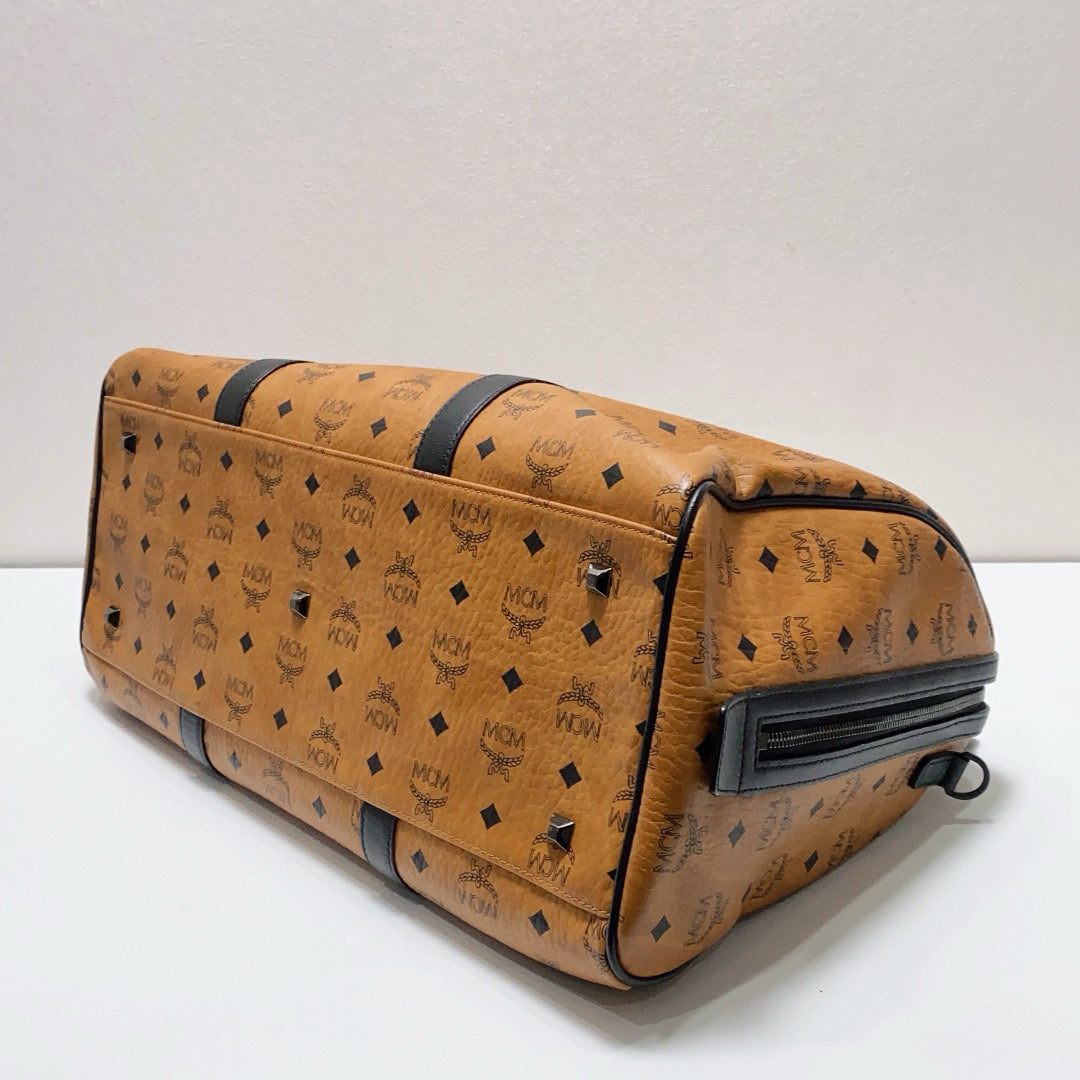 MCM - Visetos Stark Duffle Bag - Synthetic - Brown - (large)