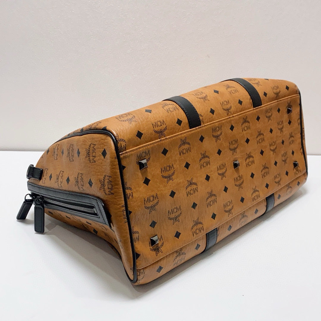 MCM - Visetos Stark Duffle Bag - Synthetic - Brown - (large)